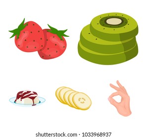 Fruits and other food. Food set collection icons in cartoon style vector symbol stock illustration web.
