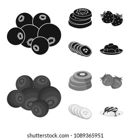 Fruits and other food. Food set collection icons in black,monochrom style vector symbol stock illustration web.
