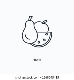 fruits outline icon. Simple linear element illustration. Isolated line fruits icon on white background. Thin stroke sign can be used for web, mobile and UI.