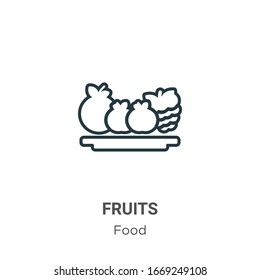 Fruits outline vector icon. Thin line black fruits icon, flat vector simple element illustration from editable food concept isolated stroke on white background