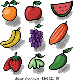 Fruits package simple vector illustration