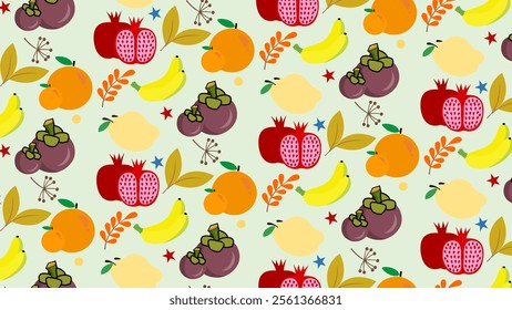 Fruits pattern background. Vector of Fruits icon. Perfect for textile, fabric, print, web, business, advertising, social media, many more. SSTKbackgrounds 
