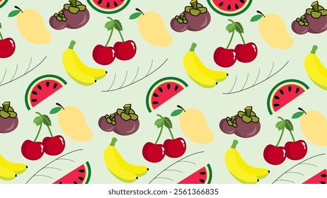 Fruits pattern background. Vector of Fruits icon. Perfect for textile, fabric, print, web, business, advertising, social media, many more. SSTKbackgrounds 
