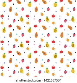 Fruits pattern. Fruits Background, wallpaper, banner.
