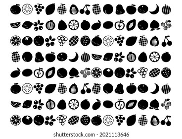 Fruits pattern. Black and white design. Vector illustration.