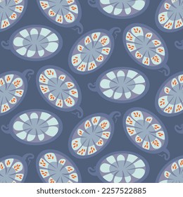 Fruits pattern. Fruit cut. Decorative seamless pattern for wrapping paper, wallpaper, textile, greeting cards and invitations.
