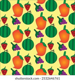 padrão de frutas impressão de desenhos animados eps