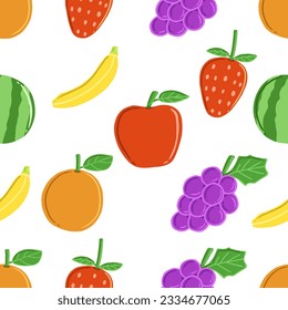 Fruits pattern seamless background. Can be used for wallpaper, shirt design, t shirt design, fabric pattern design, etc.