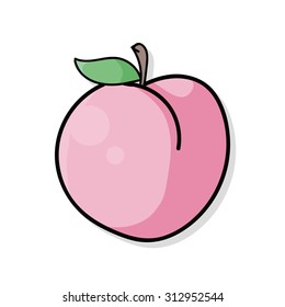 fruits peach doodle