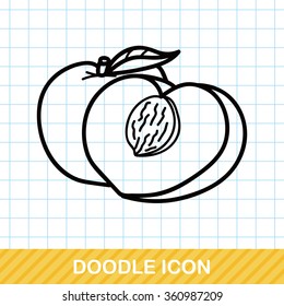 fruits peach doodle