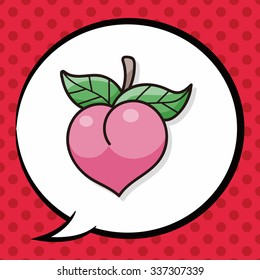 fruits peach doodle, speech bubble