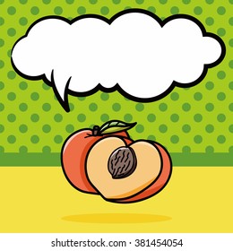 fruits peach doodle, speech bubble
