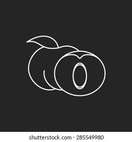 fruits peach line icon