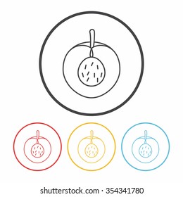 fruits peach line icon