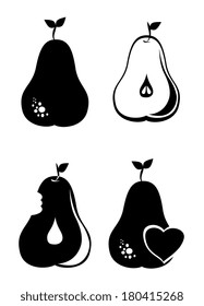 fruits pear design over background. vector illustration