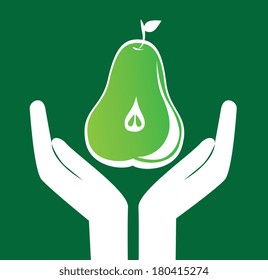 fruits pear design over background vector illustration