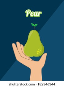 fruits pear design over blue  background vector illustration    