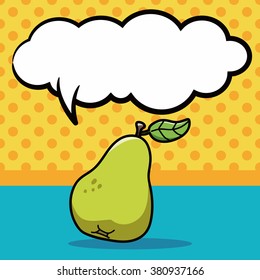 fruits pear doodle, speech bubble
