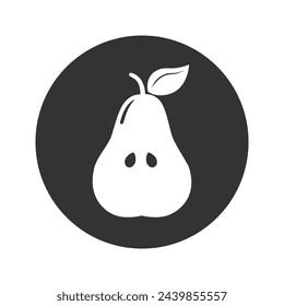 Fruits pear icon in modern flat style sign vector