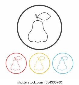 fruits pear line icon