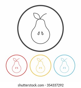 fruits pear line icon