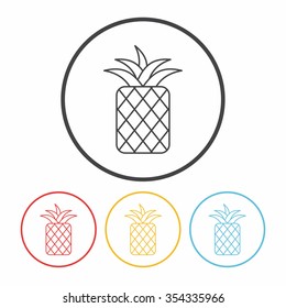 fruits pineapple line icon