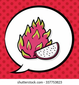 fruits Pitaya doodle, speech bubble