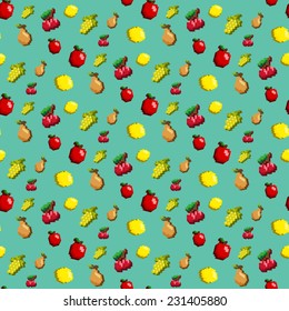 Fruits Pixel Art Style Pattern