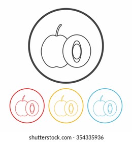 fruits plum line icon