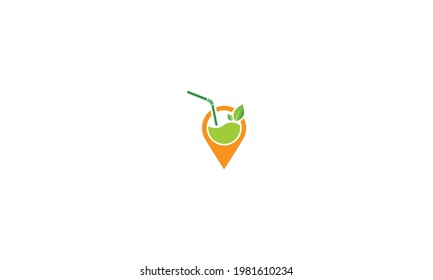 Fruits Points Logo Design Template-Orange Farm logo. Fruit Location, Map Logo. Fruits Logo For Fruits Farm, Fruits Shop, Juice company Or Other Company.
