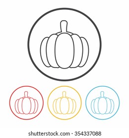 fruits pumpkin line icon