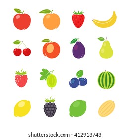 Fruits retro illustration. Different fruits in vintage style. Vector illustration