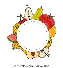 Fruits round emblem