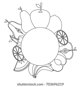 Fruits round emblem