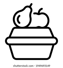 Fruits school break icon. Outline fruits school break vector icon for web design isolated on white background