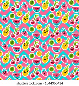 Fruits seamless color vector pattern