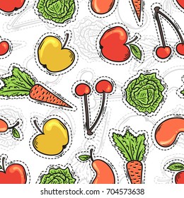 Fruits seamless design -  juice vegan diet pattern