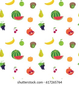 Fruits seamless pattern background. Vector illustration