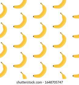 fruits seamless pattern with banana on white color background. yellow fruit for wrapping paper and textile. vector illustration