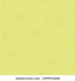 Fruits seamless pattern with colored icons. Style Outline. Vector background.
