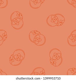 Fruits seamless pattern with colored icons. Style Outline. Vector background.