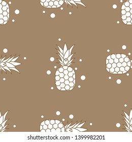Fruits seamless pattern with colored icons. Style Outline. Vector background.