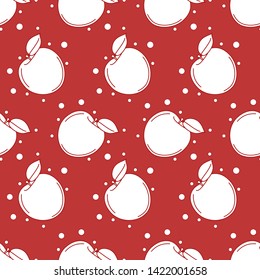 Fruits seamless pattern with colored icons. Shaded linear style. Vector background.