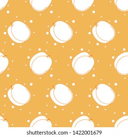 Fruits seamless pattern with colored icons. Shaded linear style. Vector background.