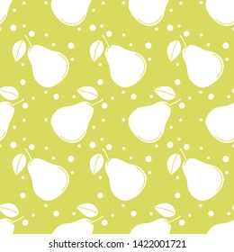 Fruits seamless pattern with colored icons. Shaded linear style. Vector background.