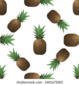 Fruits seamless pattern. Cute vector pattern. Isolated on white background
