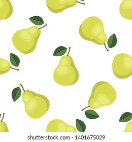 Fruits seamless pattern. Cute vector pattern. Isolated on white background