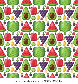 Fruits Seamless Pattern Design . Vector Illustration.