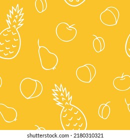 frutos sin fisuras. mano de comida dibujada al estilo de doodle