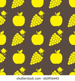 Fruits seamless pattern icon background. Background for textile printing and wrapping paper. Vector illustration.